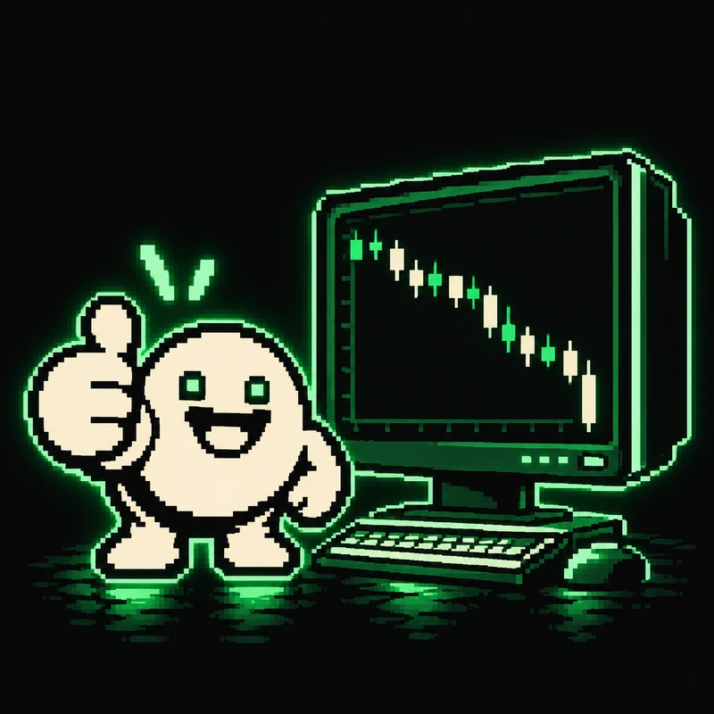 The agent giving a thumbs up to a chart that is going straight down